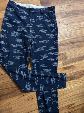 YITTY Navy Logo-Print Kids Leggings